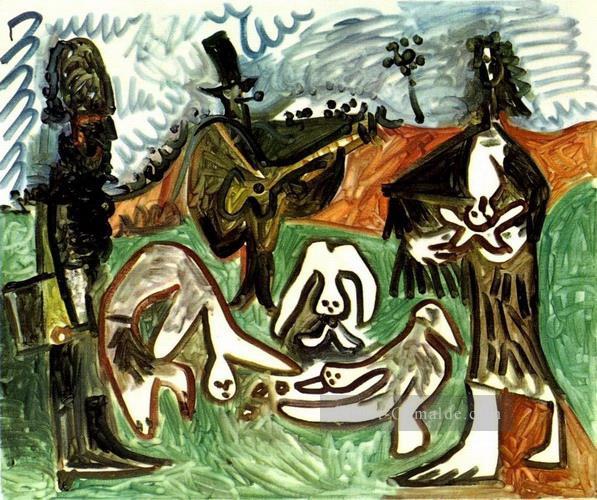 Guitariste et personnages dans un paysage II 1960 kubismus Pablo Picasso Ölgemälde